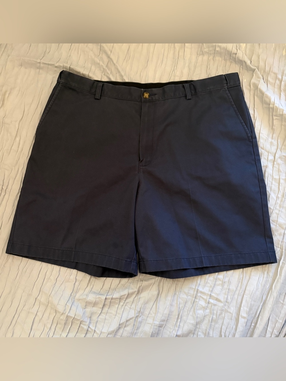 VTG L.L. Bean Comfort Waist Double L Chino Shorts Navy Blue Men's Size 40